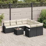 vidaXL Tuinbank Set Zwart 55 x 55 x 37 cm poly rattan