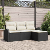 vidaXL Tuinbank Set Zwart poly rattan