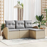 vidaXL Tuinbank Set Zwart poly rattan