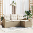 vidaXL Tuinbank Set Zwart poly rattan