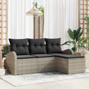 vidaXL Tuinbank Set Zwart poly rattan