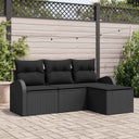 vidaXL Tuinbank Set Zwart poly rattan