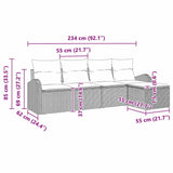 vidaXL Garden Lounge Set 5 pcs Black poly rattan