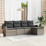 vidaXL Garden Lounge Set 5 pcs Black poly rattan