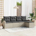 vidaXL Garden Lounge Set 5 pcs Black poly rattan