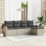 vidaXL Garden Lounge Set 5 pcs Black poly rattan