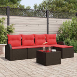 vidaXL Tuinbank Set 5 pcs Bruin poly rattan