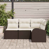 vidaXL Tuinbank Set 4 pcs Zwart poly rattan