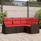 vidaXL Tuinbank Set Bruin poly rattan