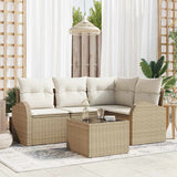 vidaXL Tuinbank Set 4 pcs Zwart poly rattan