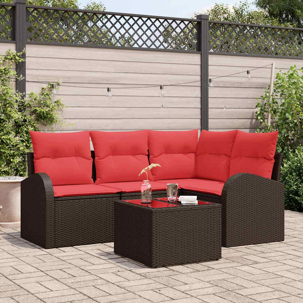 vidaXL Tuinbank Set Bruin poly rattan