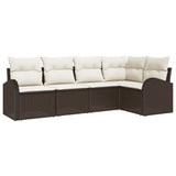 vidaXL Sofa set with cushions 5 pcs Black Polyester