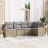 vidaXL Sofa set with cushions 5 pcs Black Polyester