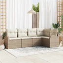 vidaXL Sofa set with cushions 5 pcs Black Polyester