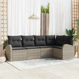 vidaXL Sofa set with cushions 5 pcs Black Polyester