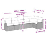 vidaXL Tuinbank Set met kussen Zwart Poly rattan