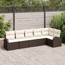 vidaXL Tuinbank Set met kussen Zwart Poly rattan
