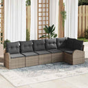 vidaXL Tuinbank Set met kussen Zwart Poly rattan