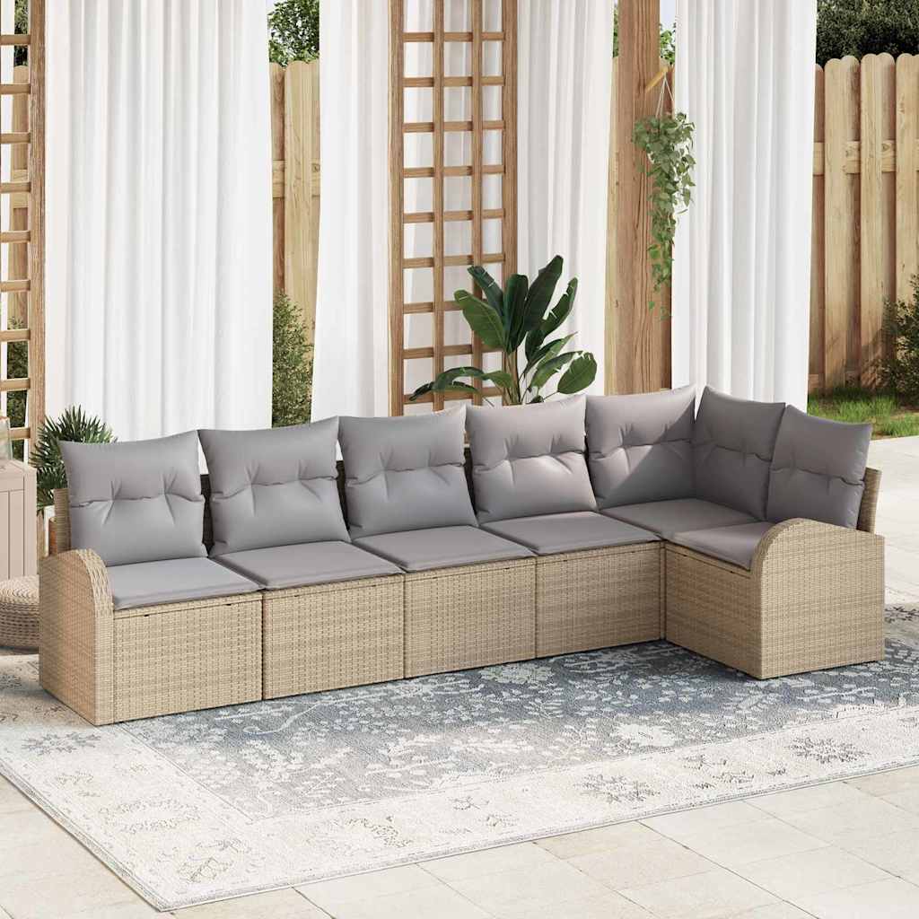 vidaXL Tuinbank Set met kussen Zwart Poly rattan