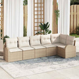 vidaXL Tuinbank Set met kussen Zwart Poly rattan