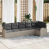 vidaXL Tuinbank Set met kussen Zwart Poly rattan