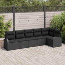 vidaXL Tuinbank Set met kussen Zwart Poly rattan