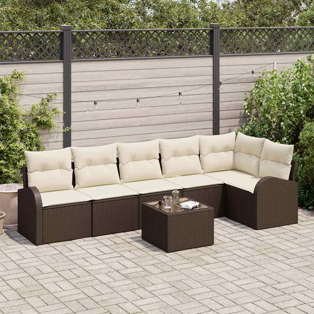 vidaXL Tuinbank Set met kussen Zwart Poly rattan