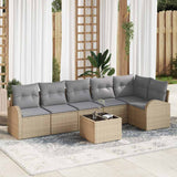 vidaXL Tuinbank Set met kussen Zwart Poly rattan
