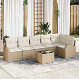 vidaXL Tuinbank Set met kussen Zwart Poly rattan