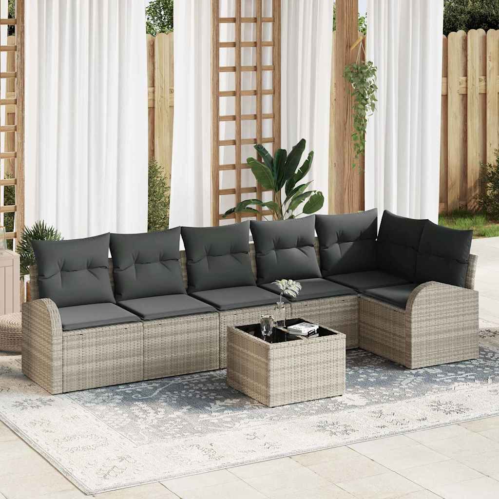 vidaXL Tuinbank Set met kussen Zwart Poly rattan