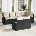 vidaXL Tuinbank Set Zwart poly rattan