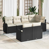 vidaXL Tuinbank Set Zwart poly rattan
