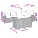 vidaXL Tuinbank Set Zwart poly rattan