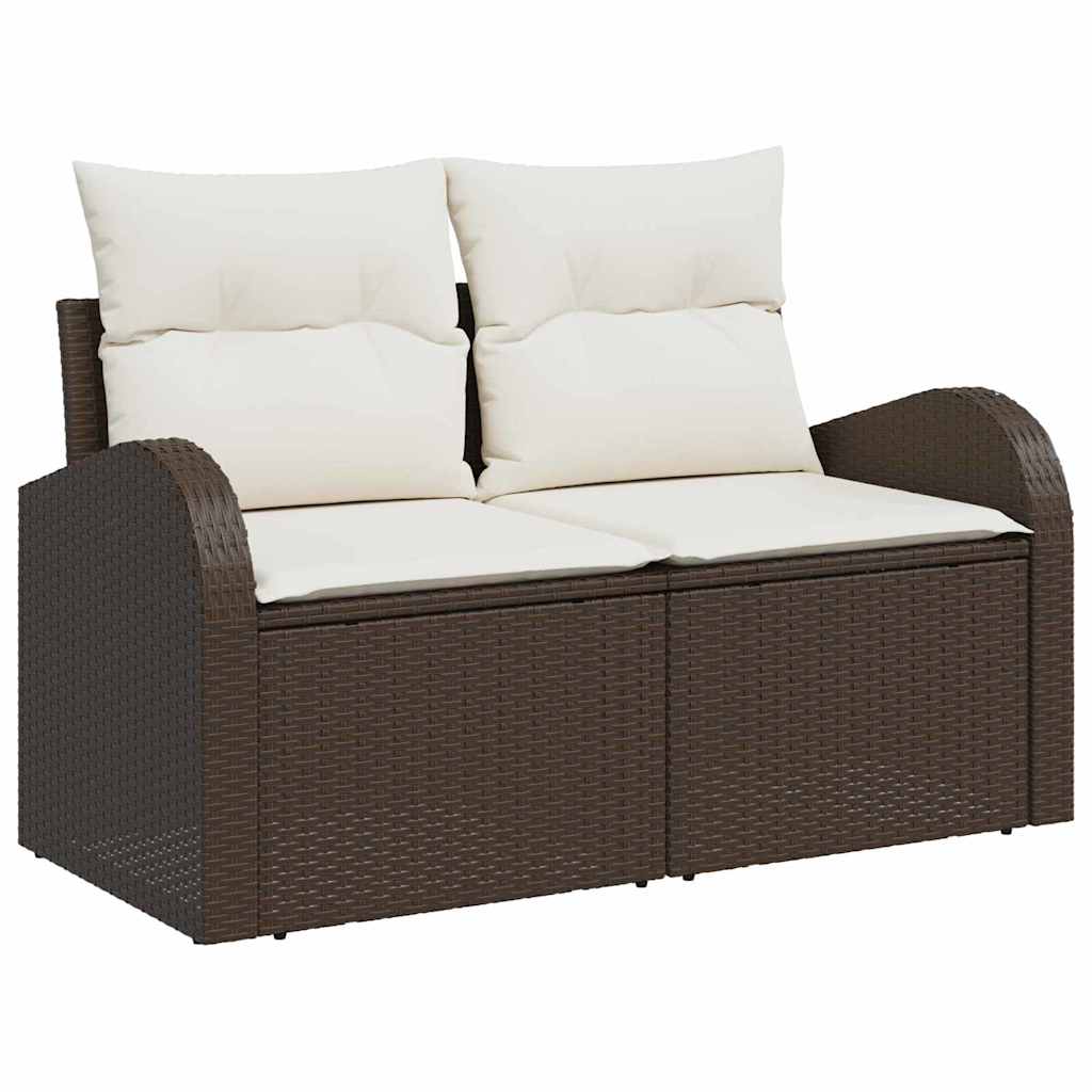 vidaXL Tuinbank Set Zwart poly rattan