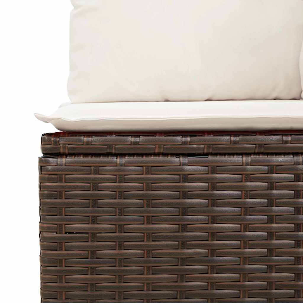 vidaXL Tuinbank Set Zwart poly rattan