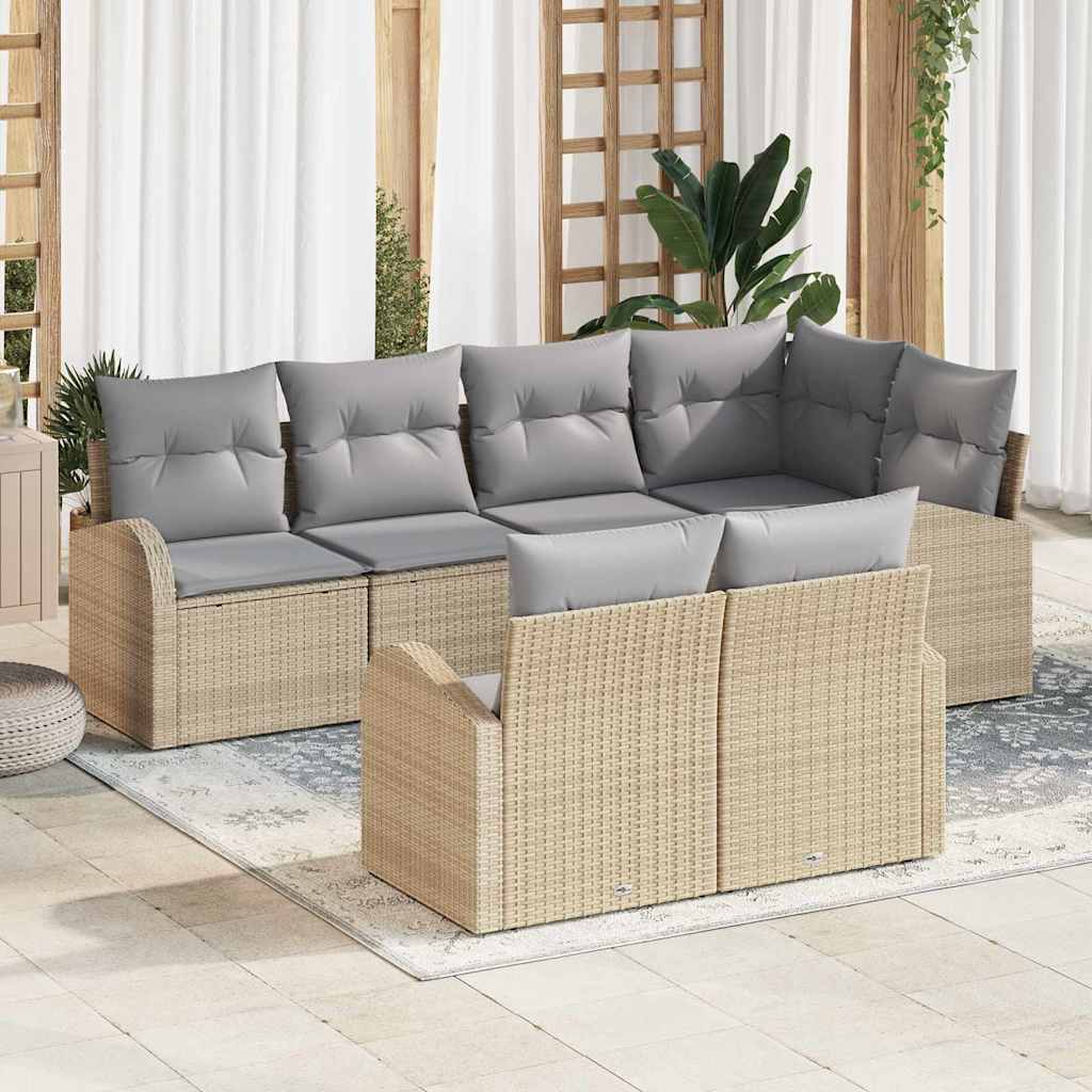 vidaXL Tuinbank Set Zwart poly rattan