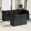 vidaXL Tuinbank Set Zwart poly rattan