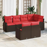 vidaXL Garden Bench Set Brown poly rattan