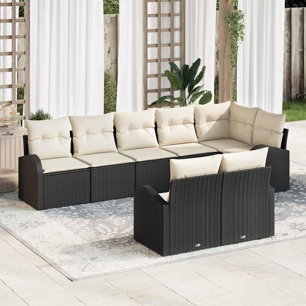 vidaXL Tuinbank Set 8 pcs poly rattan