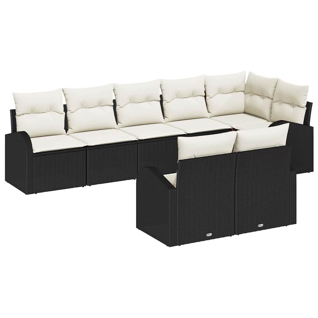 vidaXL Tuinbank Set 8 pcs poly rattan