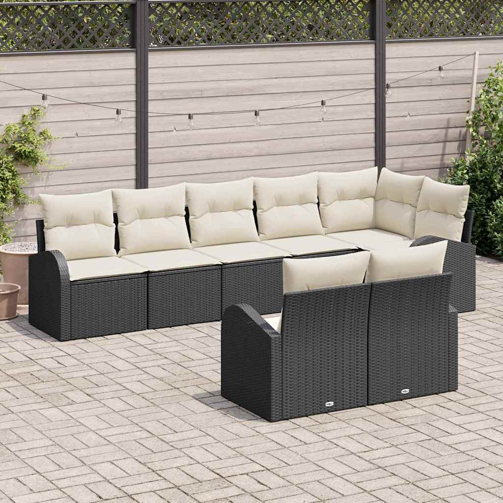 vidaXL Tuinbank Set 8 pcs poly rattan