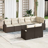 vidaXL Tuinbank Set 8 pcs poly rattan