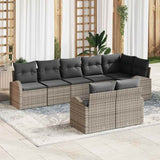 vidaXL Tuinbank Set 8 pcs poly rattan