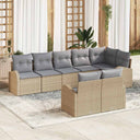 vidaXL Tuinbank Set 8 pcs poly rattan
