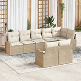 vidaXL Tuinbank Set 8 pcs poly rattan