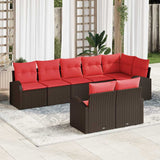 vidaXL Garden Bench Set Brown poly rattan