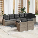 vidaXL Tuinbank Set 8 pcs poly rattan