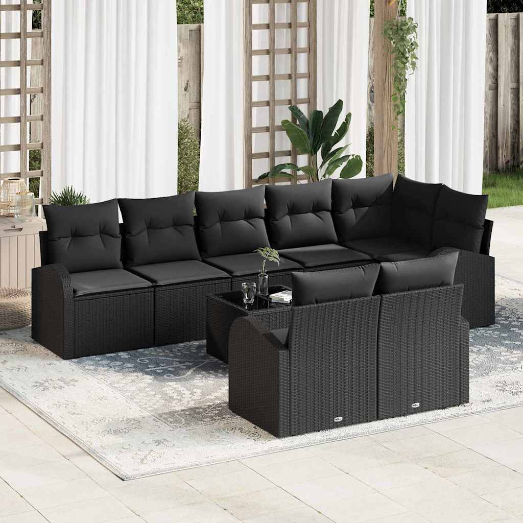 vidaXL Tuinbank Set 8 pcs poly rattan