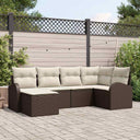 vidaXL Garden Sofa Set 6 pcs Black poly rattan