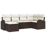 vidaXL Garden Sofa Set 6 pcs Black poly rattan